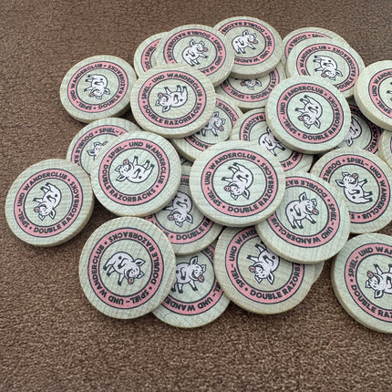 Fichas de madera personalizadas impresas Ø29 mm - 100 unidades