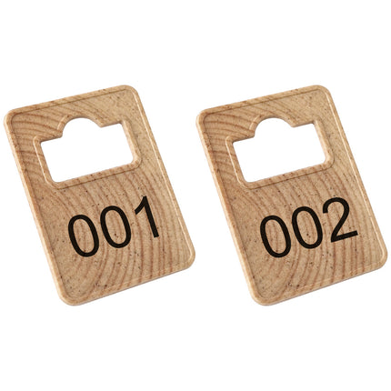 Fichas para guardarropa de fibra de madera Tiffany WOOD  - 100 unidades
