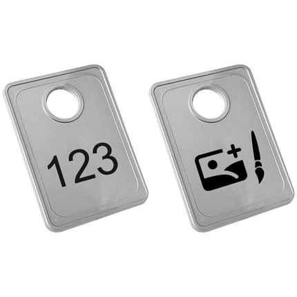 Fichas para guardarropa plateada  Tiffany 36x50 mm Personalizada - Por unidad