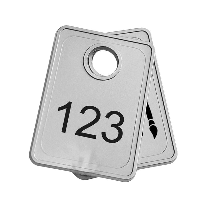 Fichas para guardarropa plateada  Tiffany 36x50 mm Personalizada - Por unidad
