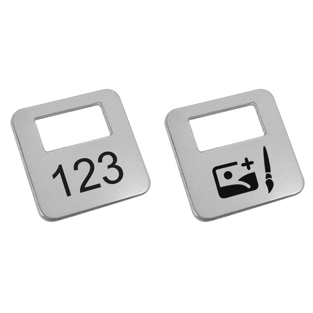 Fichas para guardarropa numerada de aluminio 35x35 - Por unidad