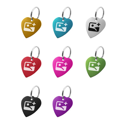 Llavero de aluminio corazon y iniciales 29x29 mm - Por unidad