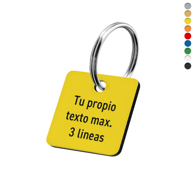 Llavero de acrilico cuadrado con texto - Por unidad