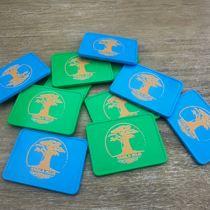 Fichas de plastico rectangular personalizadas 50x35 mm - 100 unidades