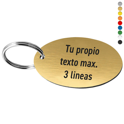Llavero ovalado de acrilico con texto - Por unidad