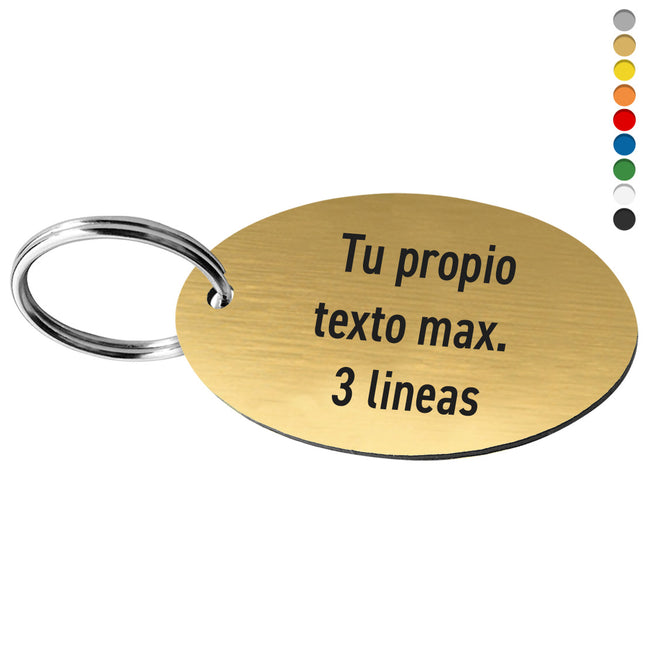 Llavero ovalado de acrilico con texto - Por unidad