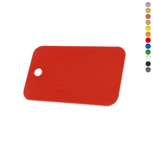 Blank plastic rectangular tag with hole - 1 pc