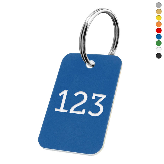 Llavero rectangular de acrilico con numeracion - Por unidad