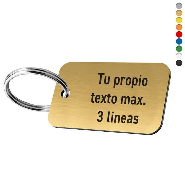Llavero rectangular acostado de acrilico con texto - Por unidad