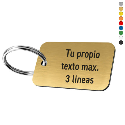Llavero rectangular de acrilico con texto - Por unidad