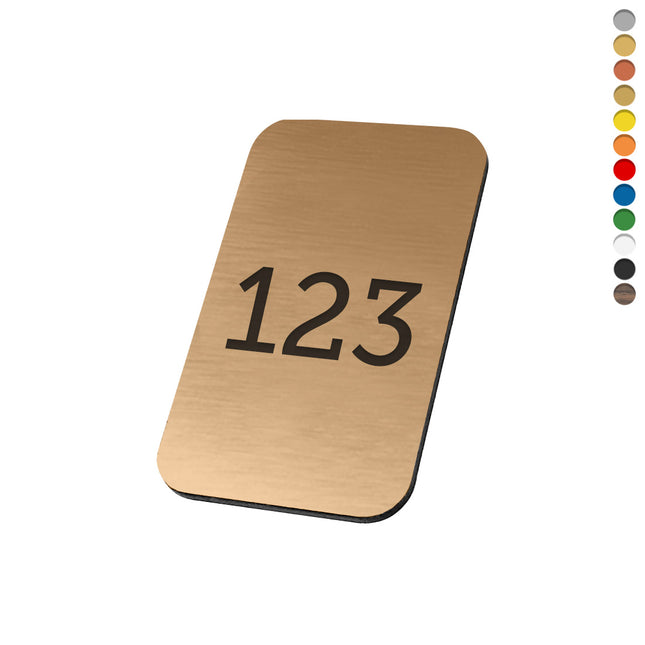 Plastic rectangular numbered tag - 1 pc