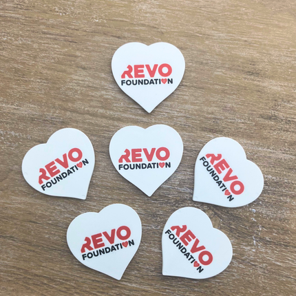 Fichas de plastico corazon personalizadas 40x40 mm - 100 unidades
