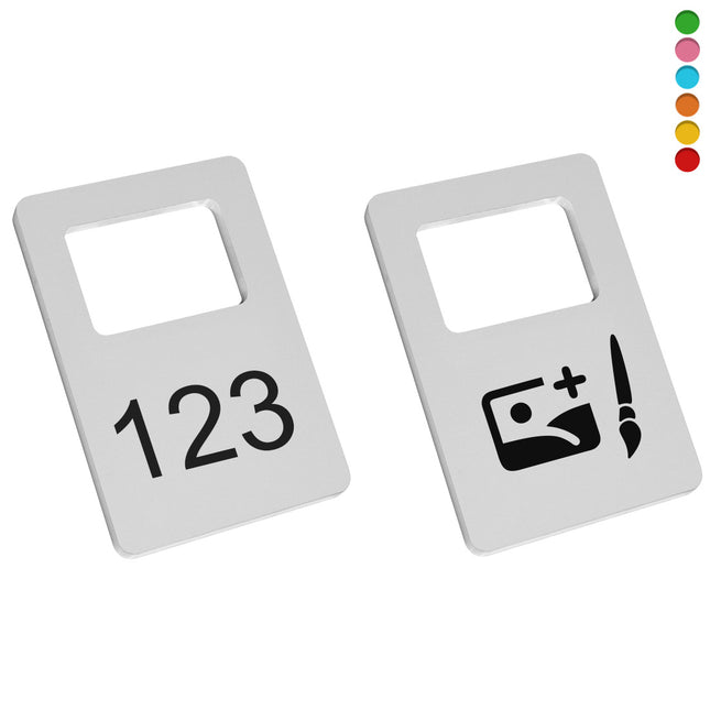 Fichas para guardarropa Melody personalizable de aluminio 45x30 mm - Por unidad