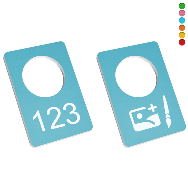 Fichas para guardarropa Harmony personalizable de aluminio 30x45 mm - Por unidad