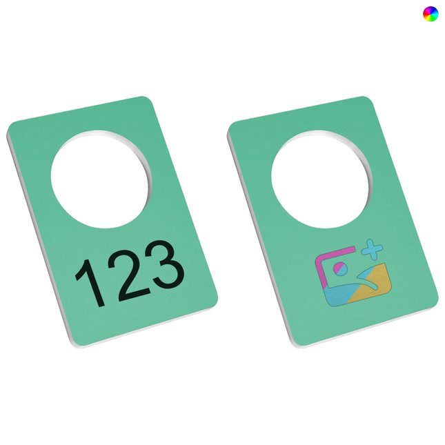 Fichas para guardarropa de aluminio personalizable 30x45mm - Por unidad