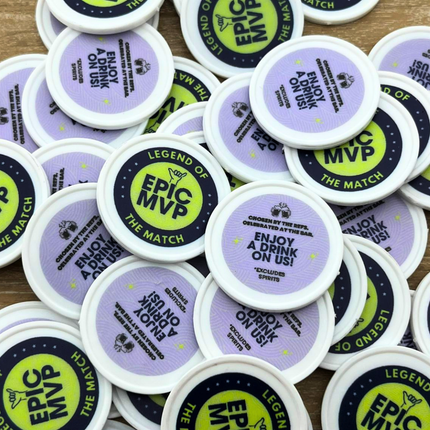 Fichas de plastico personalizadas  Ø35 mm - 100 unidades