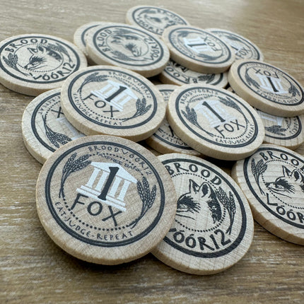 Fichas de madera personalizadas impresas Ø29 mm - 100 unidades