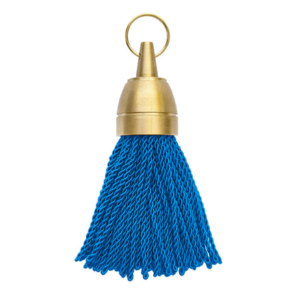 Llavero para hotel Philadelphia de laton con borlon azul - Por unidad