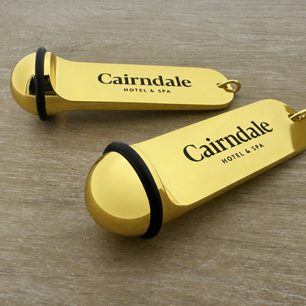 Llavero para hotel Classico aluminio dorado personalizable - por unindad