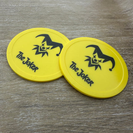 Fichas de plastico XXL personalizadas Ø70  mm - 50 unidades