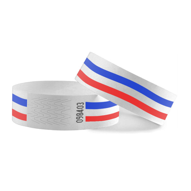 Pulseras de Tyrex bandera de Francia - 100 unidades