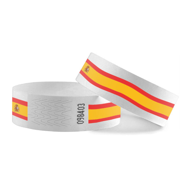 Pulseras de Tyrex bandera de España - 100 unidades