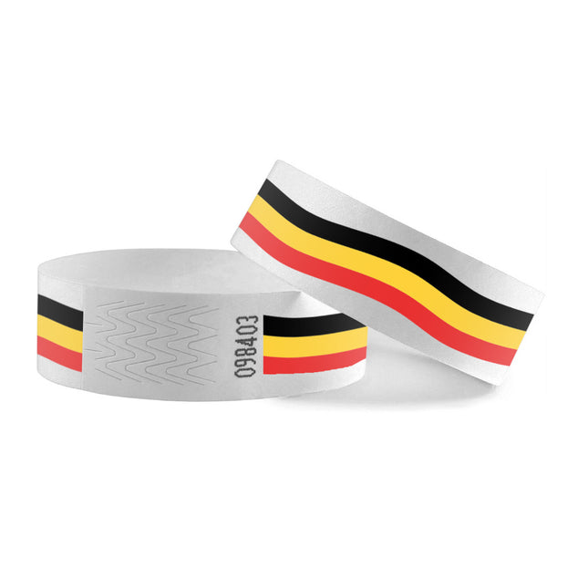 Pulseras de Tyrex bandera de Belgica - 100 unidades