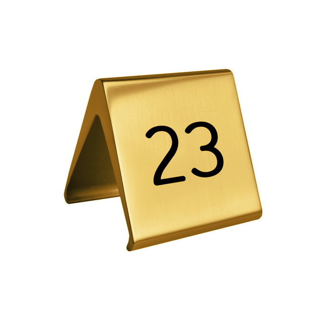 Número de mesa dorado Elegant de aluminio numerado - Por unidad