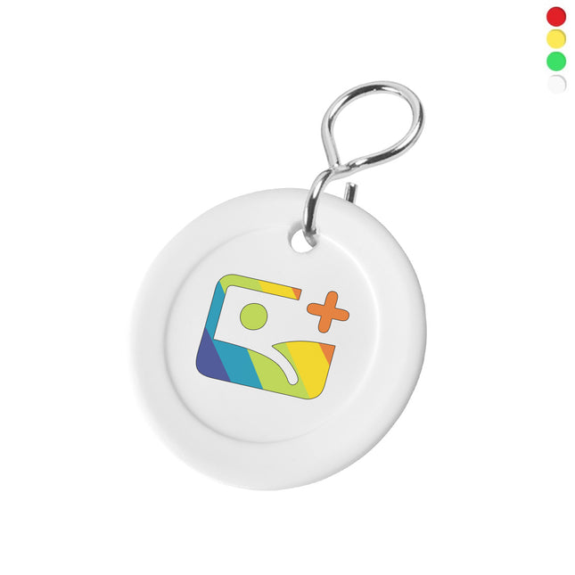 Llavero de plastico Holly con logotipo Ø40 mm - Por unidad
