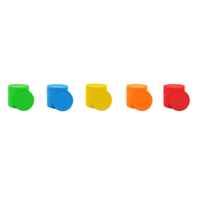 Fichas de plastico mezcla de colores basicos Ø29 mm - 500 unidades