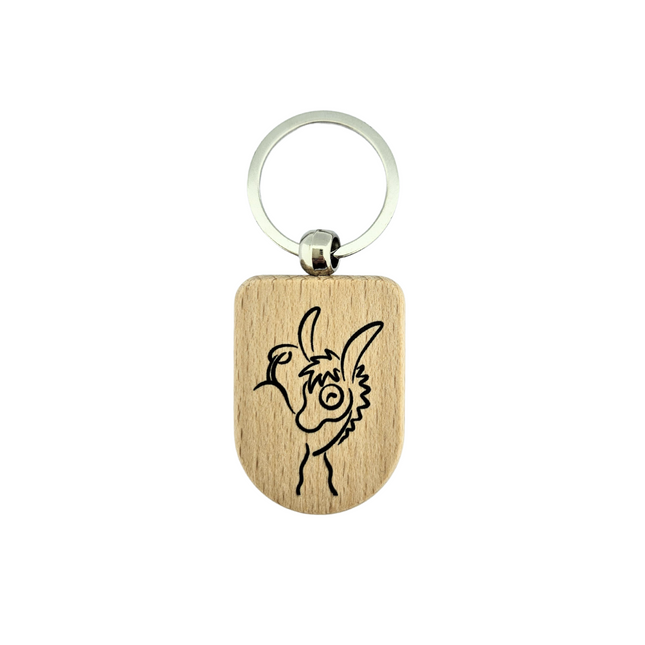 Llavero de madera media ovalado personalizable 50x35 mm - Por unidad