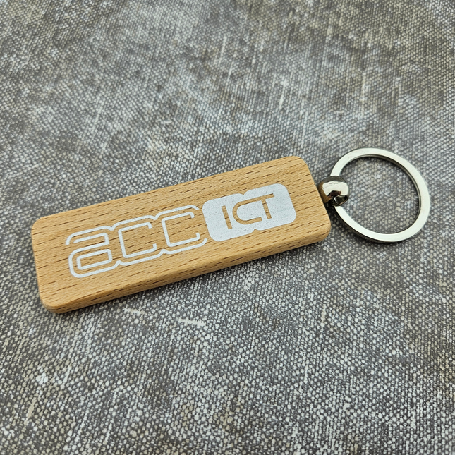 Llavero de madera rectangular personalizable 80x27 mm - Por unidad