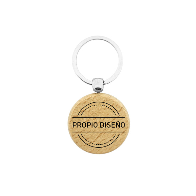 Llavero de madera circular personalizable 40x40 mm - Por unidad