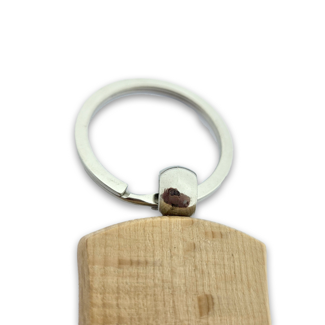 Llavero de madera escudo personalizable 45x32 mm - Por unidad