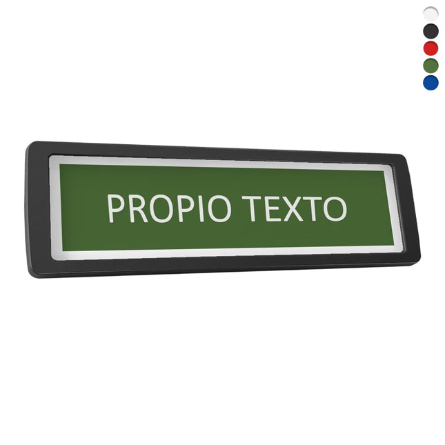 Placa para puerta de plastico texto