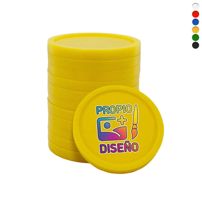 Fichas de plastico impresas Ø23mm - 100 unidades