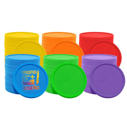Fichas de plastico mezcla personalizadas Ø29mm - 108 unidades