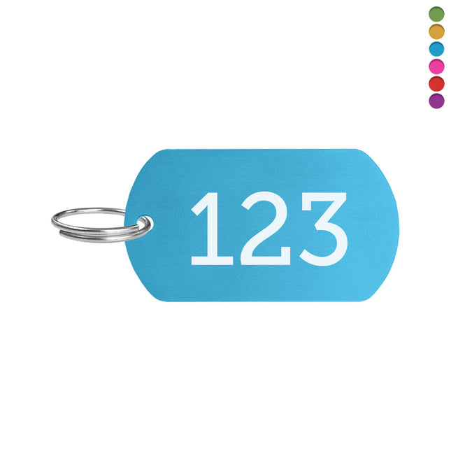 Numbered aluminum key tag 50x28mm - 1 pc
