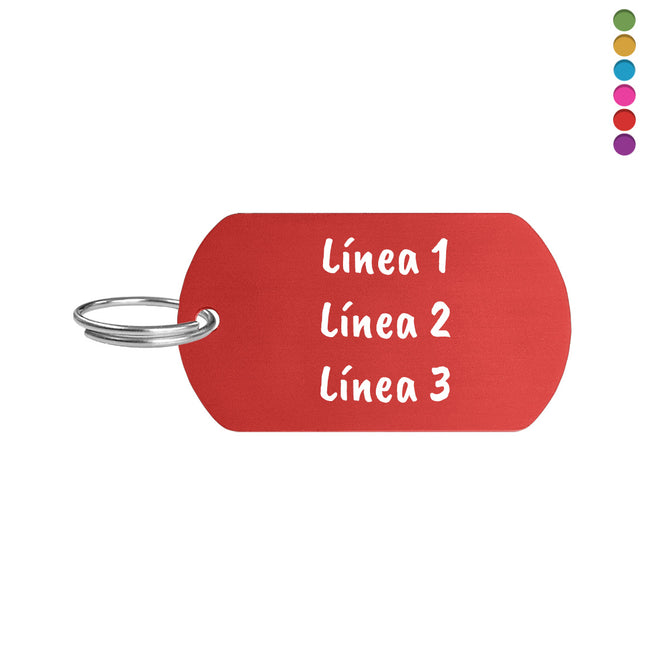Aluminum key tag with text 50x28mm - 1 pc