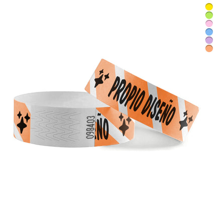 Pulseras Tyvek rayadas personalizable  - 1000 unidades