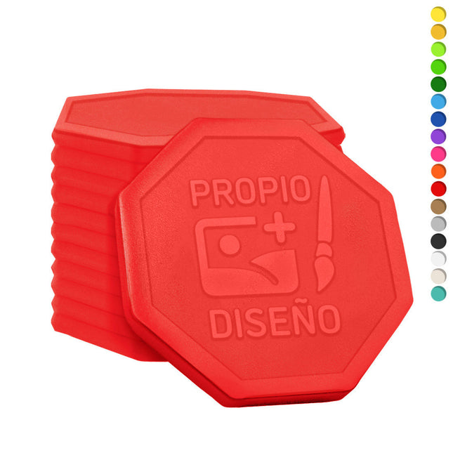 Ficha de plastico octágono personalizadas Ø29mm - 1000 unidades