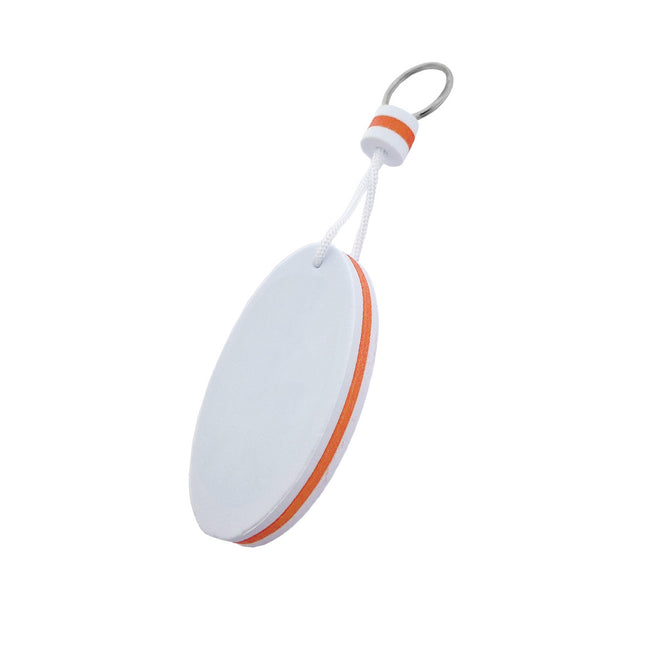 Llavero flotante blanco con naranja  50x90 mm - Por unidad