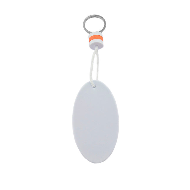 Llavero flotante blanco con naranja  50x90 mm - Por unidad