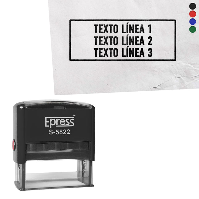 Sello personalizada con tu texto 58x22 mm - Por unidad