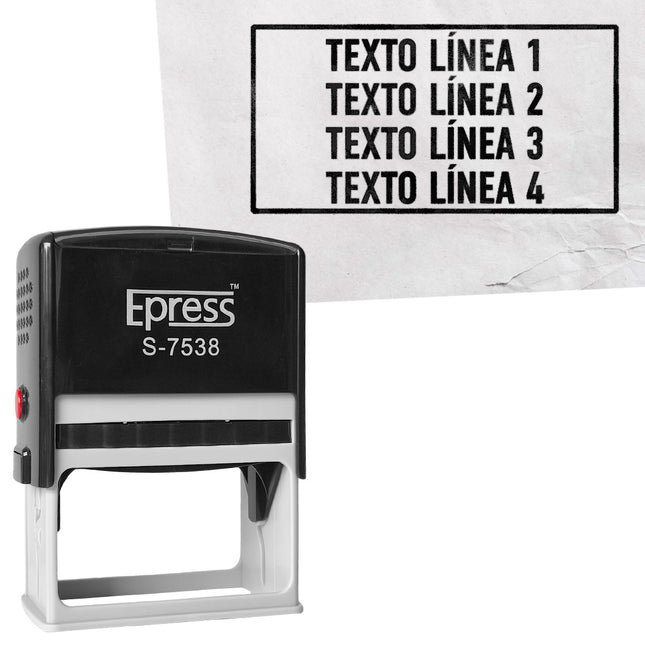 Sello personalizada con tu texto 75x38 mm - Por unidad