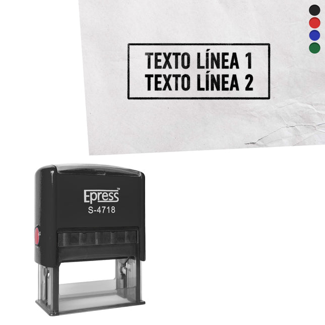 Sello personalizada con tu texto 47x18 mm - Por unidad