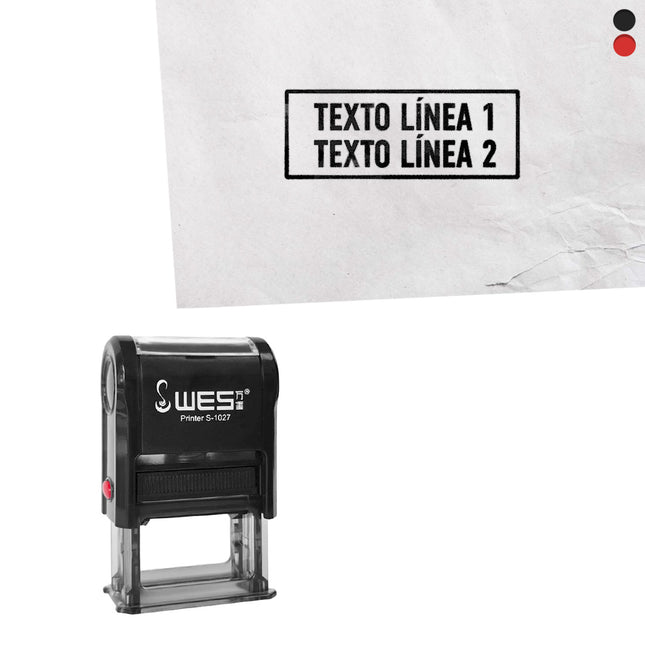 Sello personalizada con tu texto 27x10 mm - Por unidad