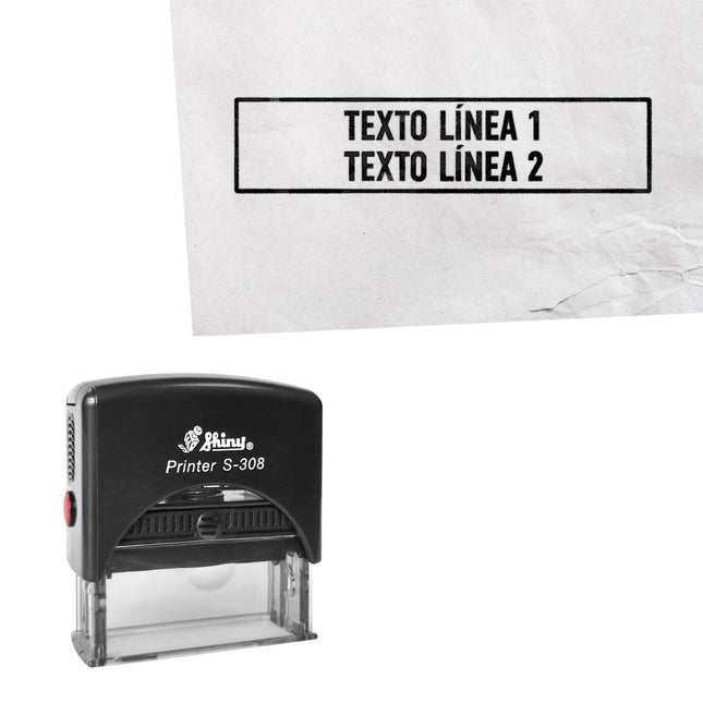 Sello personalizada con tu texto 45x10 mm - Por unidad