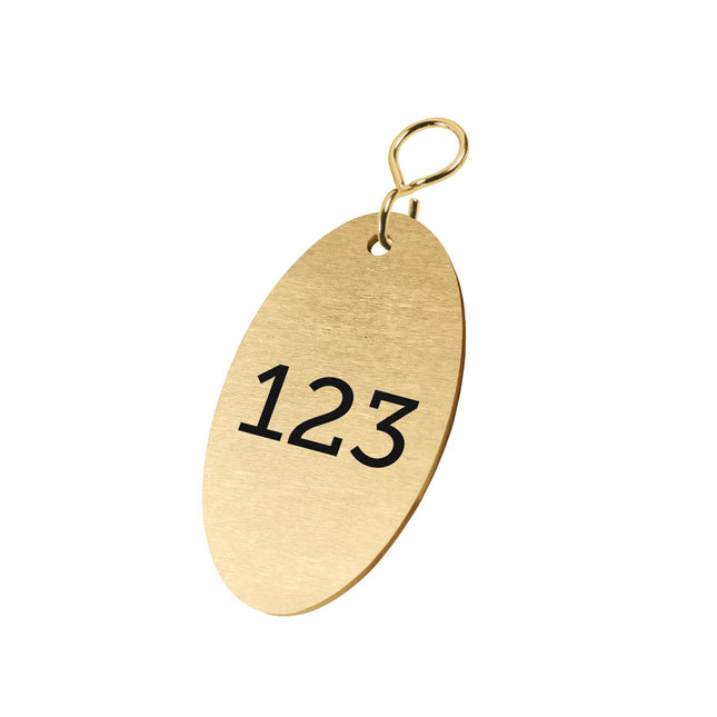 identificador de laton ovalado con numero 37x67 mm - Por unidad
