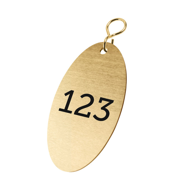 identificador de laton ovalado con numero 45x85 mm - Por unidad